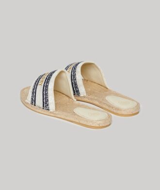 Płócienne klapki z nakładką w stylu espadryli