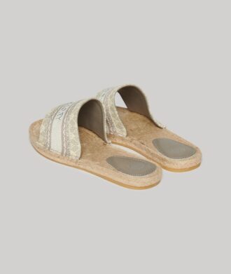Płócienne klapki z nakładką w stylu espadryli Płócienne klapki z nakładką w stylu espadryli