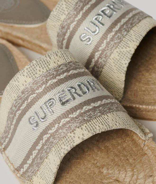 Płócienne klapki z nakładką w stylu espadryli Płócienne klapki z nakładką w stylu espadryli
