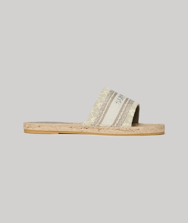 Płócienne klapki z nakładką w stylu espadryli Płócienne klapki z nakładką w stylu espadryli