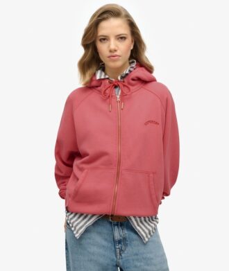 Podstawowa bluza z kapturem, oversize, raglan, z zamkiem i logo