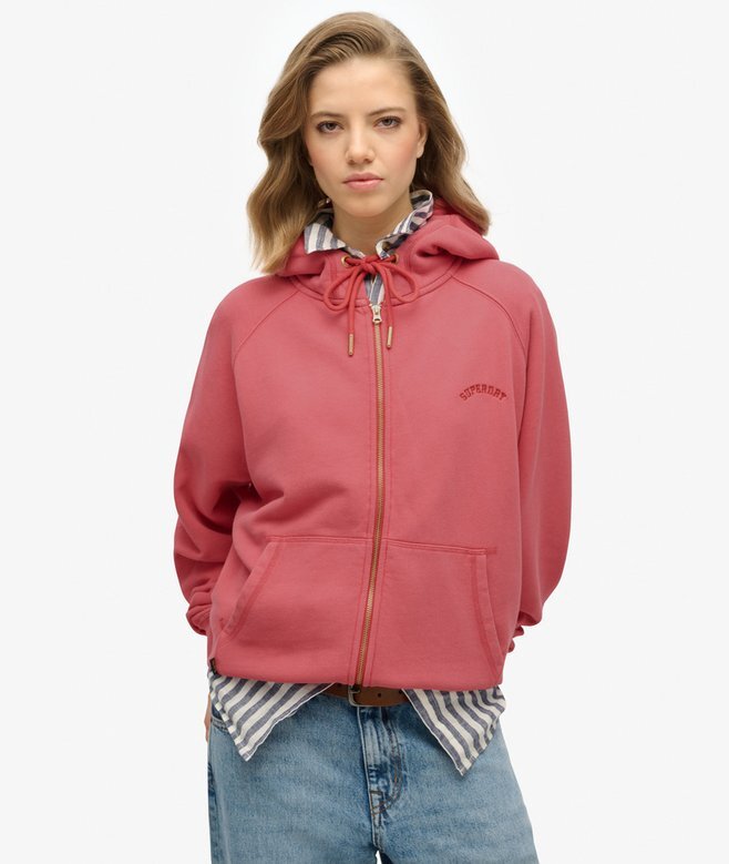 Podstawowa bluza z kapturem, oversize, raglan, z zamkiem i logo Podstawowa bluza z kapturem, oversize, raglan, z zamkiem i logo
