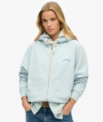 Podstawowa bluza z kapturem, oversize, raglan, z zamkiem i logo