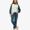 Podstawowa bluza z kapturem, oversize, raglan, z zamkiem i logo Podstawowa bluza z kapturem, oversize, raglan, z zamkiem i logo