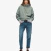 Podstawowa bluza z kapturem, oversize, raglan, z zamkiem i logo Podstawowa bluza z kapturem, oversize, raglan, z zamkiem i logo