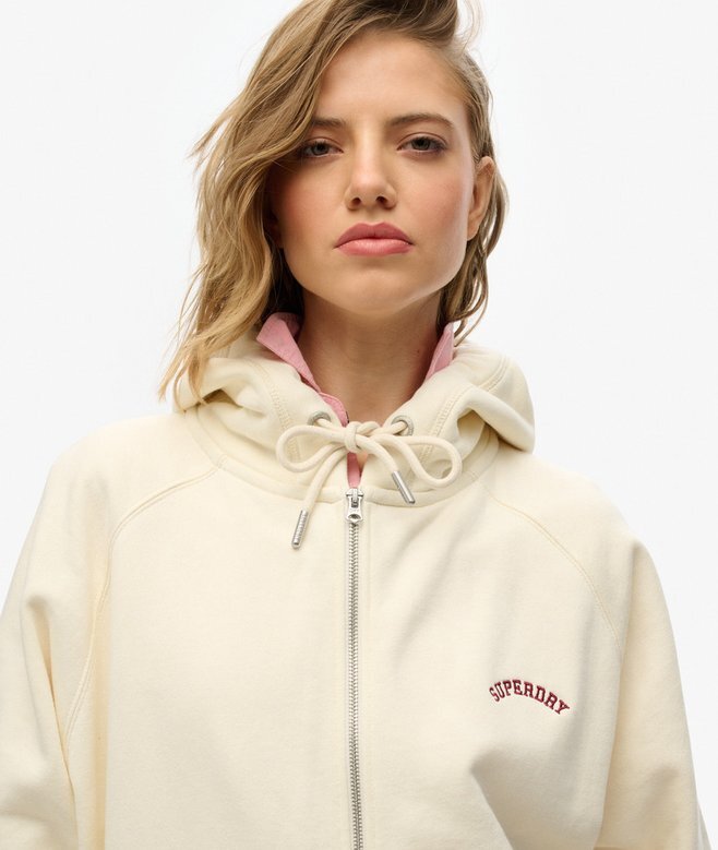 Podstawowa bluza z kapturem, oversize, raglan, z zamkiem i logo Podstawowa bluza z kapturem, oversize, raglan, z zamkiem i logo