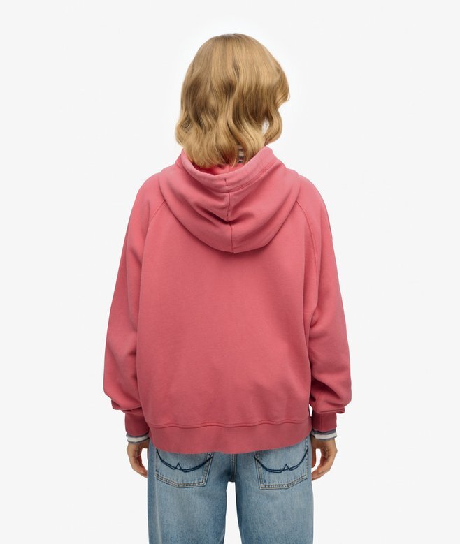 Podstawowa bluza z kapturem, oversize, raglan, z zamkiem i logo Podstawowa bluza z kapturem, oversize, raglan, z zamkiem i logo
