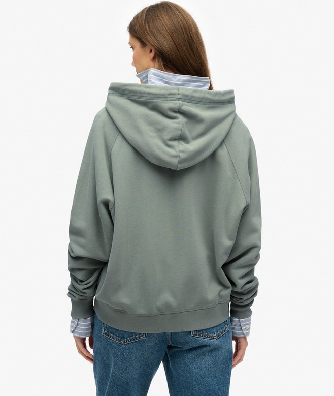 Podstawowa bluza z kapturem, oversize, raglan, z zamkiem i logo Podstawowa bluza z kapturem, oversize, raglan, z zamkiem i logo