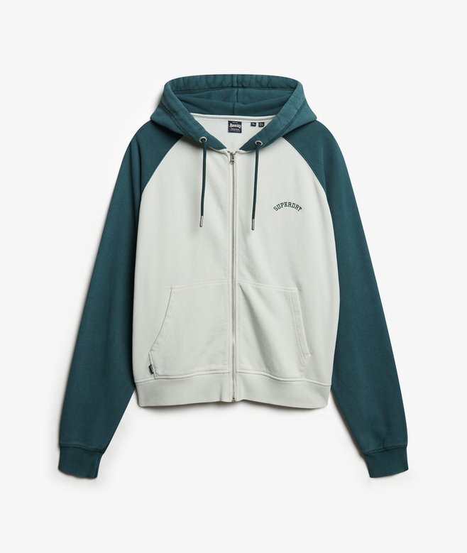 Podstawowa bluza z kapturem, oversize, raglan, z zamkiem i logo Podstawowa bluza z kapturem, oversize, raglan, z zamkiem i logo