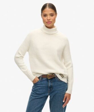 Podstawowy sweter z golfem z dzianiny prążkowanej Podstawowy sweter z golfem z dzianiny prążkowanej