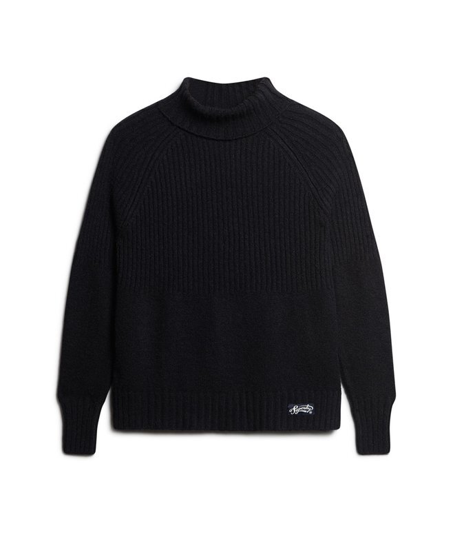 Podstawowy sweter z golfem z dzianiny prążkowanej Podstawowy sweter z golfem z dzianiny prążkowanej
