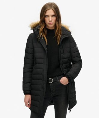 Puffer kurtka Hooded Fuji o średniej długości