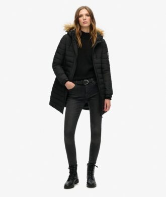 Puffer kurtka Hooded Fuji o średniej długości