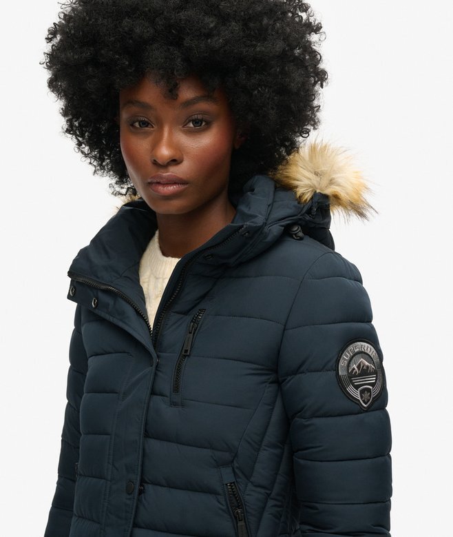 Puffer kurtka Hooded Fuji o średniej długości Puffer kurtka Hooded Fuji o średniej długości