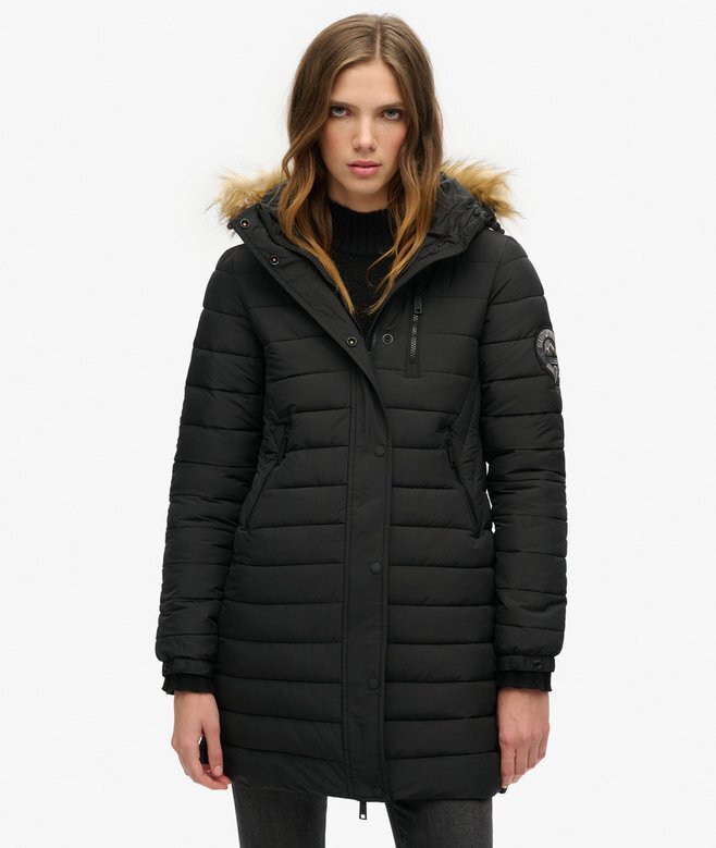 Puffer kurtka Hooded Fuji o średniej długości Puffer kurtka Hooded Fuji o średniej długości