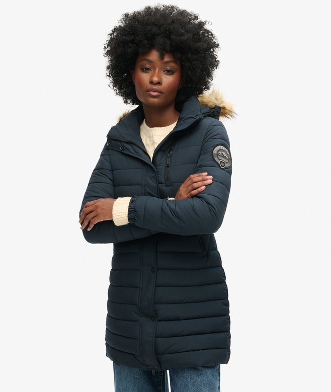Puffer kurtka Hooded Fuji o średniej długości Puffer kurtka Hooded Fuji o średniej długości
