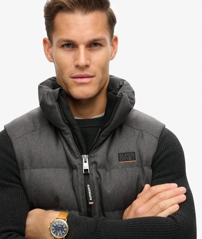 Sportowa kamizelka Puffer z tweedu Sportowa kamizelka Puffer z tweedu