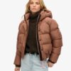 Sportowa kurtka bomberka Puffer z kapturem