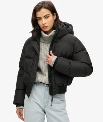 Sportowa kurtka bomberka Puffer z kapturem