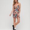 Sukienka mini typu slip z nadrukiem