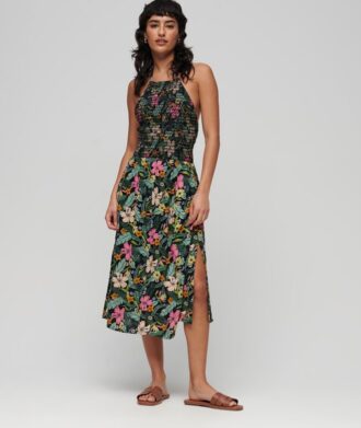 Sukienka Vintage z marszczonym dekoltem typu halter Sukienka Vintage z marszczonym dekoltem typu halter