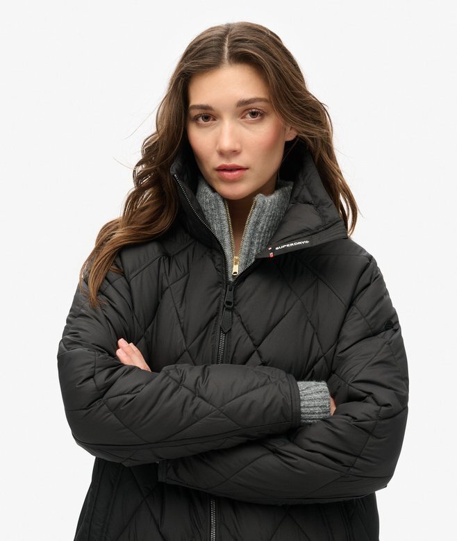 Superdługi Quilted płaszcz z podszewką Superdługi Quilted płaszcz z podszewką