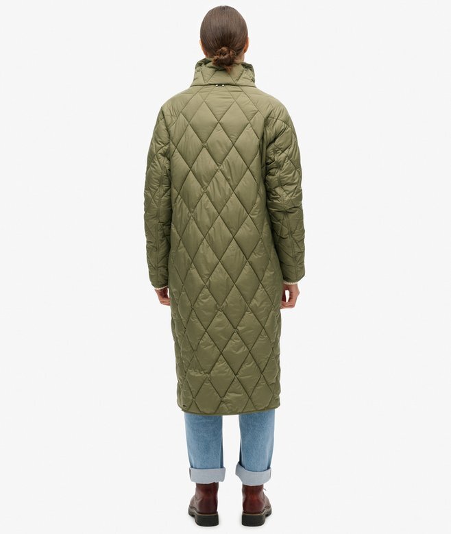 Superdługi Quilted płaszcz z podszewką Superdługi Quilted płaszcz z podszewką