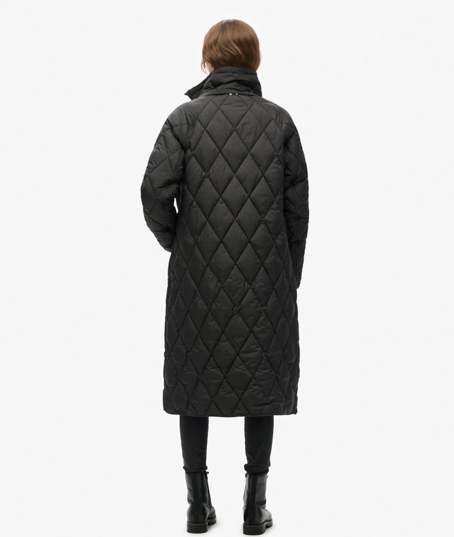 Superdługi Quilted płaszcz z podszewką Superdługi Quilted płaszcz z podszewką