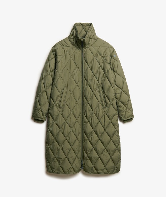 Superdługi Quilted płaszcz z podszewką Superdługi Quilted płaszcz z podszewką