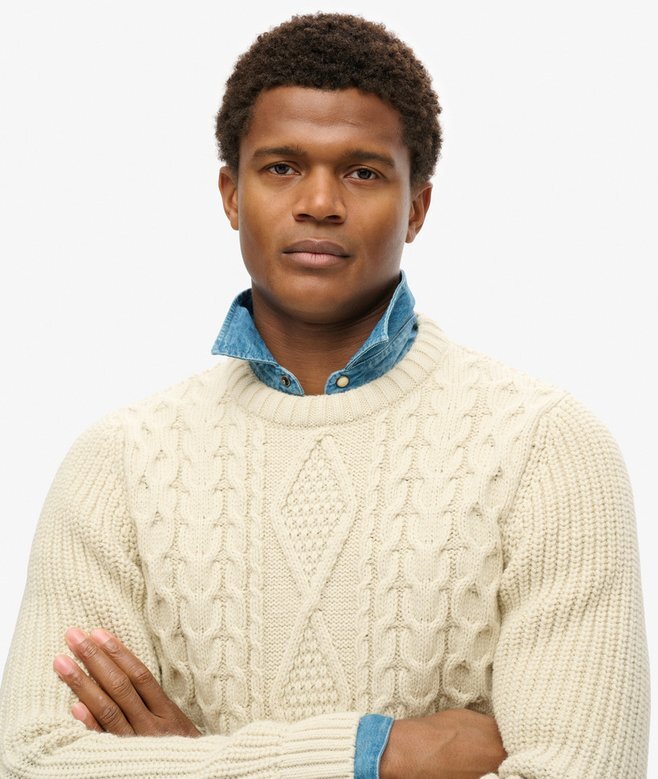 Sweter Jacob z dzianiny typu cable Sweter Jacob z dzianiny typu cable