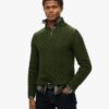 Sweter Jacob z dzianiny typu cable knit z półsuwakiem Sweter Jacob z dzianiny typu cable knit z półsuwakiem