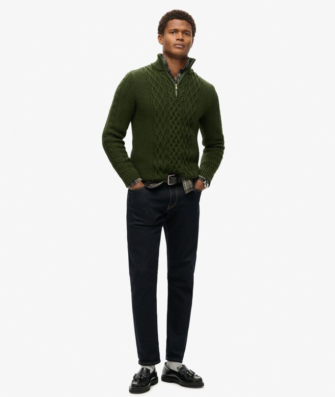 Sweter Jacob z dzianiny typu cable knit z półsuwakiem Sweter Jacob z dzianiny typu cable knit z półsuwakiem