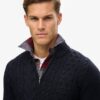 Sweter Jacob z dzianiny typu cable knit z półsuwakiem Sweter Jacob z dzianiny typu cable knit z półsuwakiem