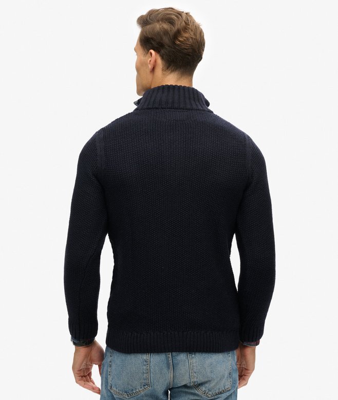 Sweter Jacob z dzianiny typu cable knit z półsuwakiem Sweter Jacob z dzianiny typu cable knit z półsuwakiem