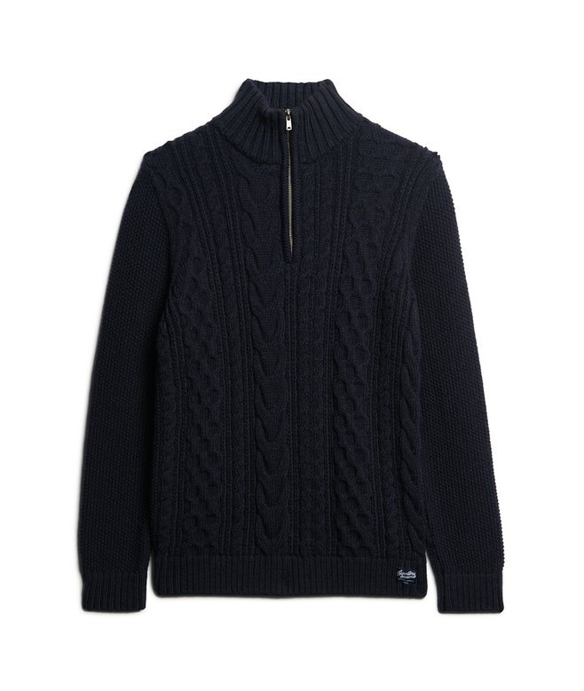 Sweter Jacob z dzianiny typu cable knit z półsuwakiem Sweter Jacob z dzianiny typu cable knit z półsuwakiem