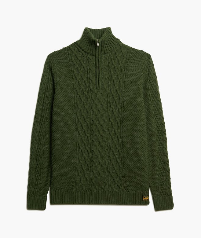Sweter Jacob z dzianiny typu cable knit z półsuwakiem Sweter Jacob z dzianiny typu cable knit z półsuwakiem