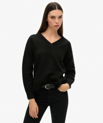 Sweter oversize z dekoltem w serek