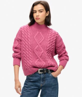 Sweter polo z dzianiny typu Aran Sweter polo z dzianiny typu Aran
