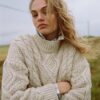 Sweter polo z dzianiny typu Aran Sweter polo z dzianiny typu Aran