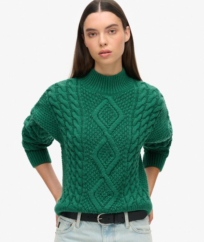 Sweter polo z dzianiny typu Aran Sweter polo z dzianiny typu Aran
