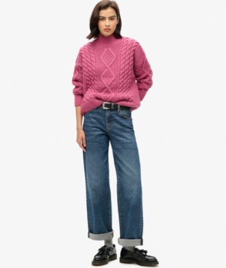 Sweter polo z dzianiny typu Aran Sweter polo z dzianiny typu Aran