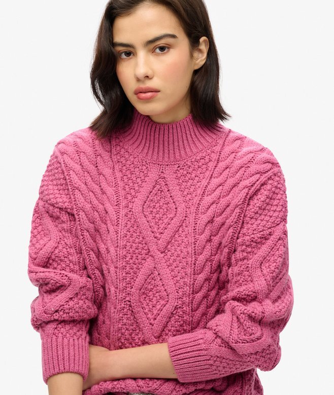 Sweter polo z dzianiny typu Aran Sweter polo z dzianiny typu Aran