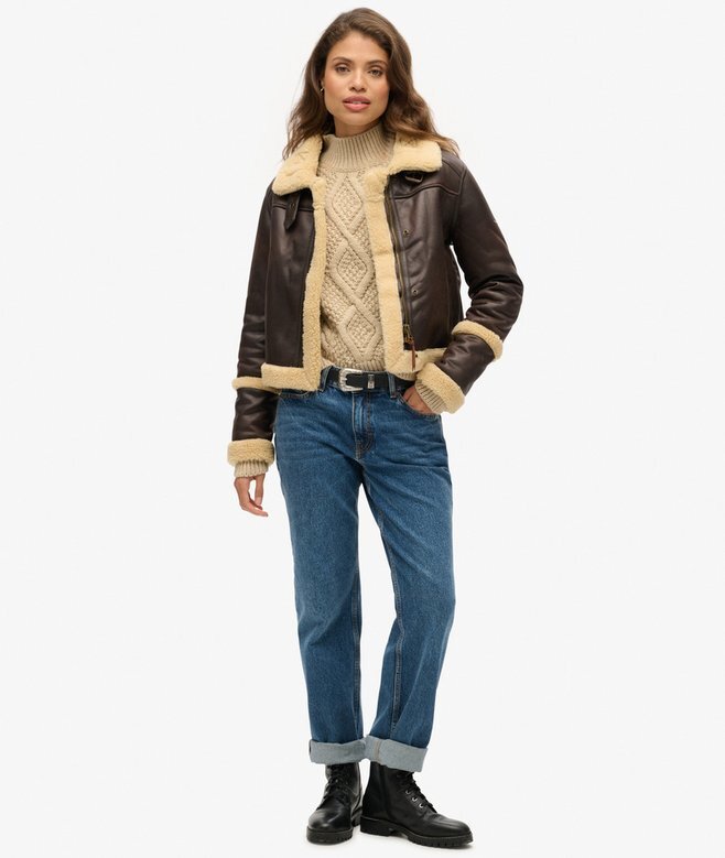 Sweter polo z dzianiny typu Aran Sweter polo z dzianiny typu Aran