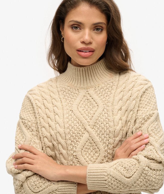 Sweter polo z dzianiny typu Aran Sweter polo z dzianiny typu Aran