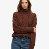 Sweter polo z dzianiny typu chain cable Sweter polo z dzianiny typu chain cable