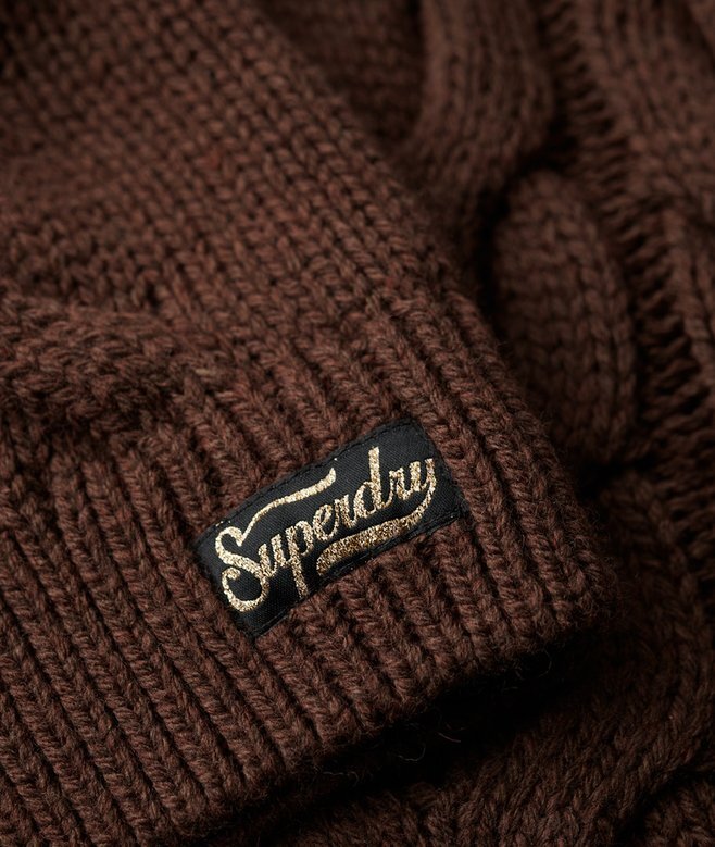 Sweter polo z dzianiny typu chain cable Sweter polo z dzianiny typu chain cable