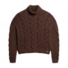 Sweter polo z dzianiny typu chain cable Sweter polo z dzianiny typu chain cable