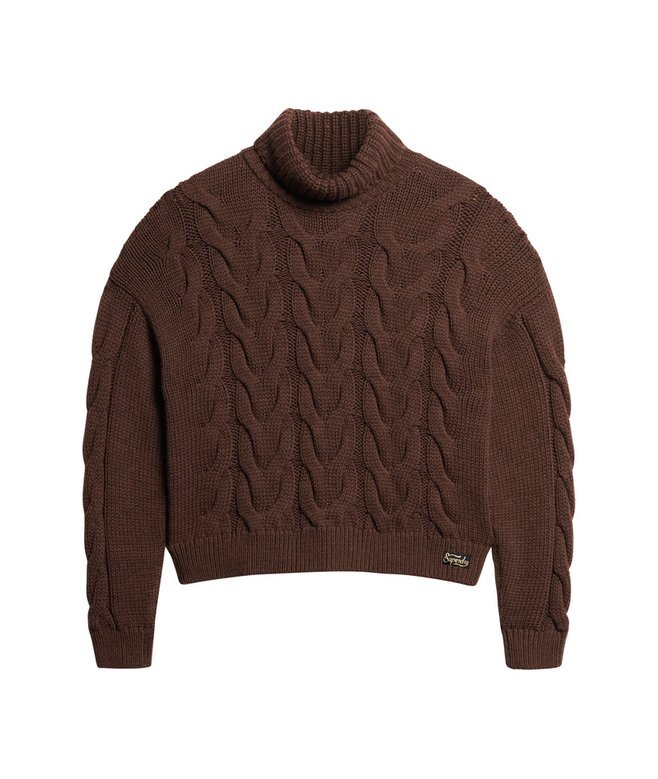 Sweter polo z dzianiny typu chain cable Sweter polo z dzianiny typu chain cable