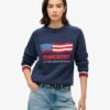 Sweter z dzianiny typu crewneck w stylu amerykańskim Sweter z dzianiny typu crewneck w stylu amerykańskim