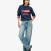 Sweter z dzianiny typu crewneck w stylu amerykańskim Sweter z dzianiny typu crewneck w stylu amerykańskim